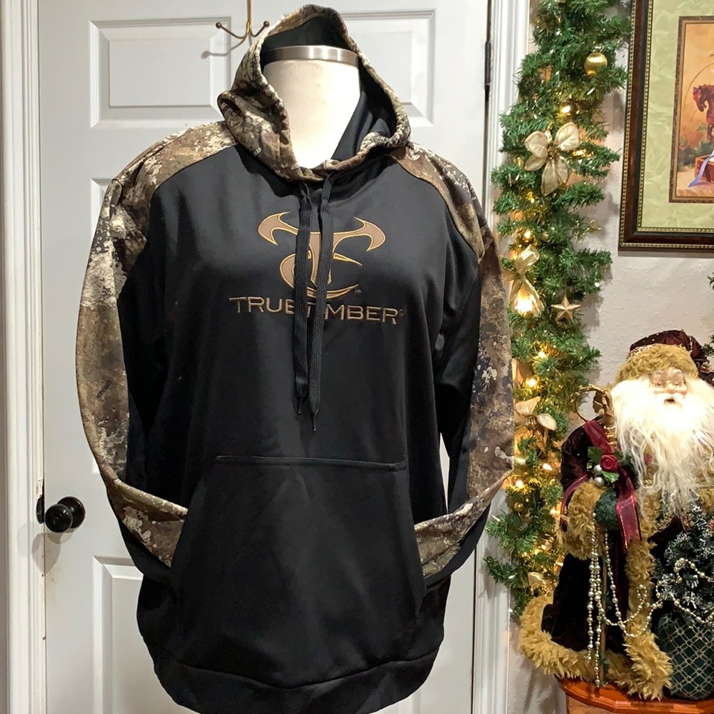 Truetimber Mens Peformance Logo Camo Hoodie